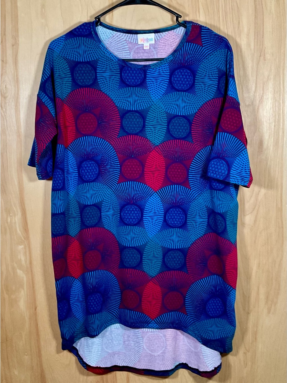 Lularoe Irma Hi-Low Vibrant Color Tunic Top - EUC